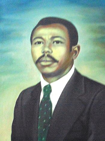 [Translate to Englisch:] Ein offizielles Bildnis des äthiopischen Diktators Diktator Mengistu Haile Mariam 