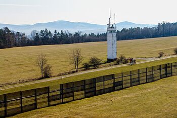 Former inner German border with watchtower 